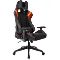 Игровое кресло Бюрократ Zombie VIKING 4 AERO ткань/экокожа Черная-экокожа-красная-желтая-ткань