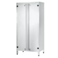 Шкаф кухонный ШЗКп - 1800x600x500 Profi Inox (двери распашные, 2 сплошные полки)