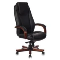 Кресло Бюрократ T-9923WALNUT (кожа черная)