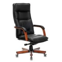 Кресло Бюрократ T-9927WALNUT (кожа черная)