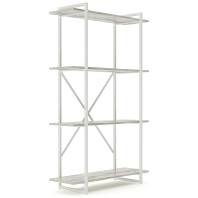 Стеллаж лофт GUTTA 1510х920х340 (4 полки) белый/патина