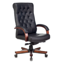 Кресло Бюрократ T-9928WALNUT (кожа черная)