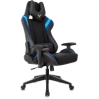 Игровое кресло Бюрократ Zombie VIKING 4 AERO ткань/экокожа Черная-экокожа-синяя-голубая-ткань