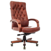 Кресло Бюрократ T-9928WALNUT (кожа светло-коричневая)
